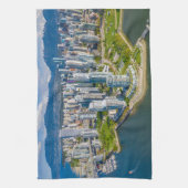 海岸線 |バンクーバー、ブリティッシュコロンビア、カナダ キッチンタオル (縦)