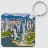 海岸線 |バンクーバー、ブリティッシュコロンビア、カナダ キーホルダー (裏面)