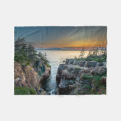 海岸線 |メイン州アカディア国立公園 フリースブランケット (正面(横))