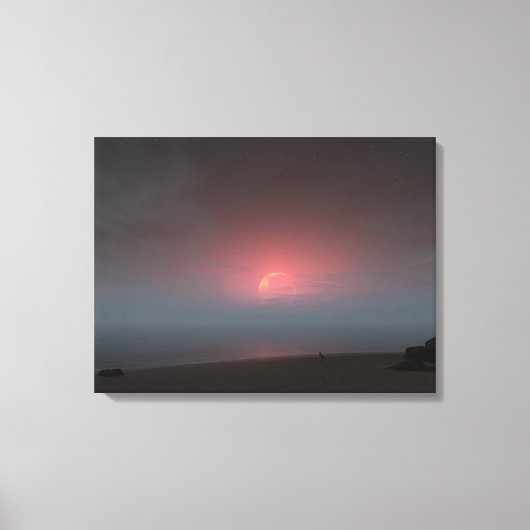 海岸線（夜） キャンバスプリント (正面)