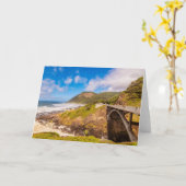 海岸線 |調理師のシャム、ヨット、オレゴン カード (黄色い花)