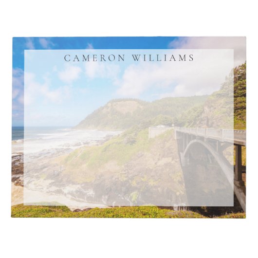 海岸線 |調理師のシャム、ヨット、オレゴン ノートパッド (正面)