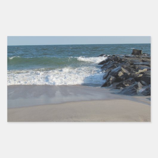 海岸線 長方形シール (正面)
