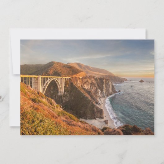海岸線 | Bixby Bridge, Big Sur California サンキューカード (正面)