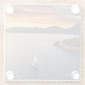 海岸線 | Bodrum，トルコ ガラスコースター (裏面)