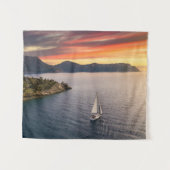 海岸線 | Bodrum，トルコ タペストリー (正面(横))