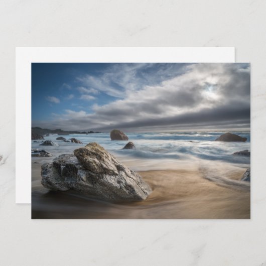 海岸線 | Stormy Big Sur,カリフォルニア サンキューカード (正面/裏面)