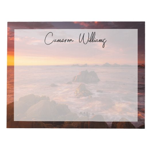 海岸線 | Sunset Pacific Grove Carmel California ノートパッド (正面)