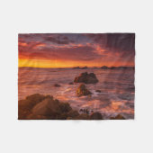 海岸線 | Sunset Pacific Grove Carmel California フリースブランケット (正面(横))