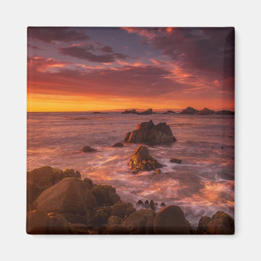 海岸線 | Sunset Pacific Grove Carmel California マグネット (正面)