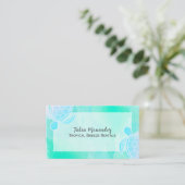 海岸背景を持つミニマルなウミガメ 名刺 (スタンド正面)