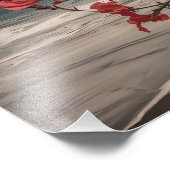 海岸至福:赤と白夕日の花 フォトプリント (角)