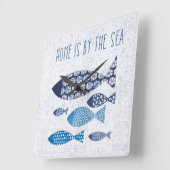 海岸芸術|ホームイスバイザシー スクエア壁時計 (傾斜)