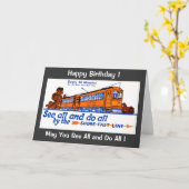 海岸速いライントロリーサービス誕生日 カード (黄色い花)