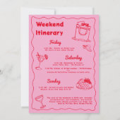 海岸週末のピンクの最後のトーストバチェロレッテ 招待状 (裏面)