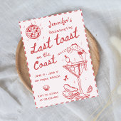 海岸週末のピンクの最後のトーストバチェロレッテ 招待状