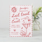 海岸週末のピンクの最後のトーストバチェロレッテ 招待状 (スタンド正面)