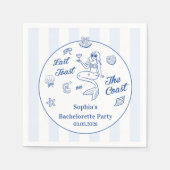 海岸週末の最後のトーストバチェロレッテ スタンダードカクテルナプキン (正面)