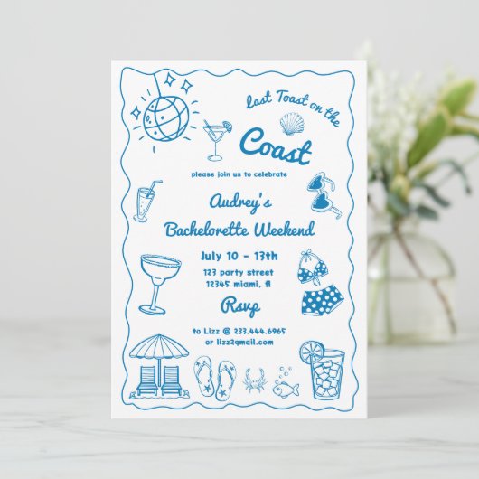 海岸週末の最後のトーストバチェロレッテ 招待状 (スタンド正面)