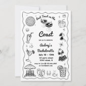 海岸週末の最後のトーストバチェロレッテ 招待状 (正面)