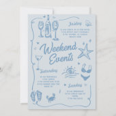 海岸週末の最後のトーストバチェロレッテ 招待状 (裏面)