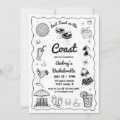 海岸週末の最後のトーストバチェロレッテ 招待状 (正面)