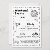 海岸週末の最後のトーストバチェロレッテ 招待状 (裏面)