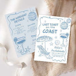 海岸週末の最後のトーストバチェロレッテ 招待状