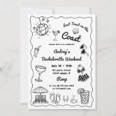 海岸週末の最後のトーストバチェロレッテ 招待状 (正面)