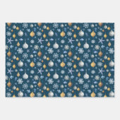 海岸雪の結晶と航海の要素 ラッピングペーパーシート (正面3)