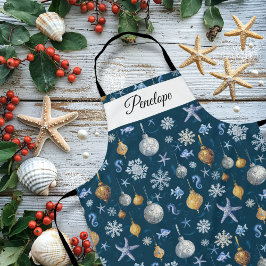 海岸雪の結晶と要素のパタ航海のーン エプロン