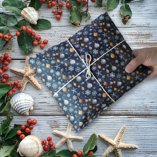 海岸雪の結晶と要素のパタ航海のーン 薄葉紙