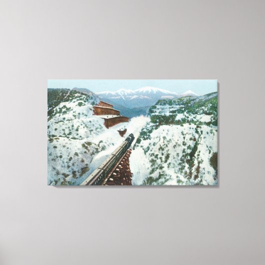 海岸頂上の列車の眺め キャンバスプリント (正面)