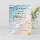 海岸風:水彩ビーチ結婚式 招待状 (スタンド正面)