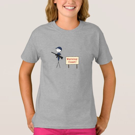 "海岸"の警告しますTシャツ Tシャツ (正面)