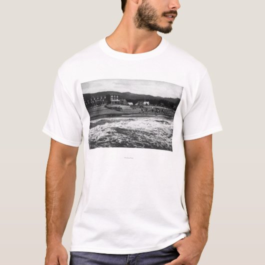 海岸、オレゴンのビーチおよびホテルのムーアの写真 Tシャツ (正面)