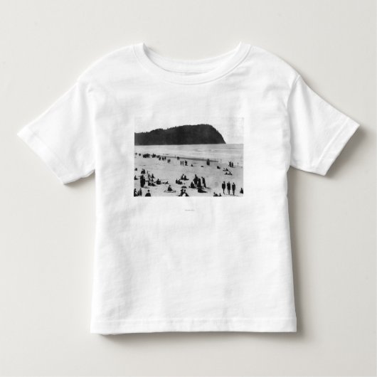 海岸、オレゴンのビーチおよびTillamookの頭部 トドラーTシャツ (正面)