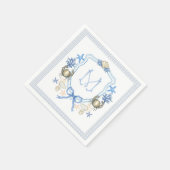 海岸 グランミレニアム カニ カリグラフィー モノグラム スタンダードカクテルナプキン (角)