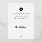 海岸 シンプル ホリデー フォト フォイル カード (裏面)