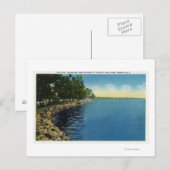 海岸、パビリオン、泳ぐ人々 ポストカード (正面/裏面)