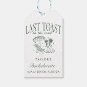 海岸 ブライズパーティー カクテルパーティー 緑 ギフトタグ (正面)