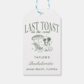 海岸 ブライズパーティー カクテルパーティー 緑 ギフトタグ (裏面)