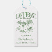 海岸 ブライズパーティー モダン カクテルパーティー 緑 ギフトタグ (正面)