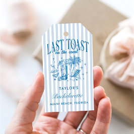 海岸 ブライズパーティー モダン カクテルパーティー 青 ギフトタグ