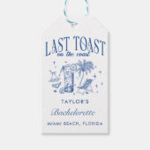 海岸 ブライズパーティー 現代 カクテルパーティー 青 ギフトタグ (正面)