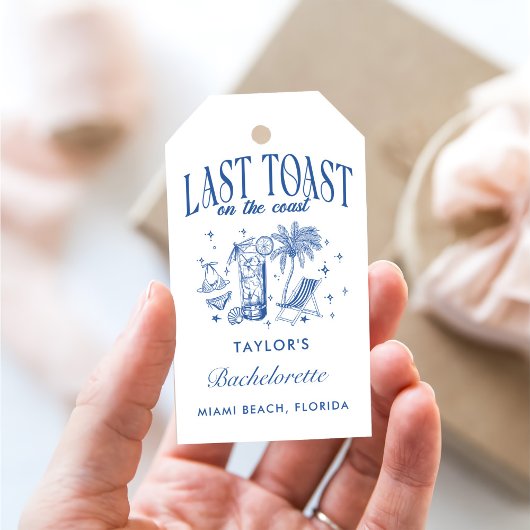 海岸 ブライズパーティー 現代 カクテルパーティー 青 ギフトタグ