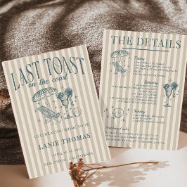 海岸 ブライズメイドのパーティー ネイビー 招待状