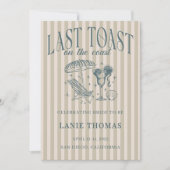 海岸 ブライズメイドのパーティー ネイビー 招待状 (正面)