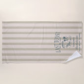 海岸 ブライズメイド パーティー ネイビー ビーチタオル (正面)