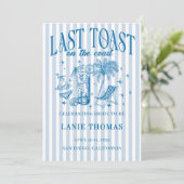 海岸 ブライズメイド パーティー 青 招待状 (スタンド正面)